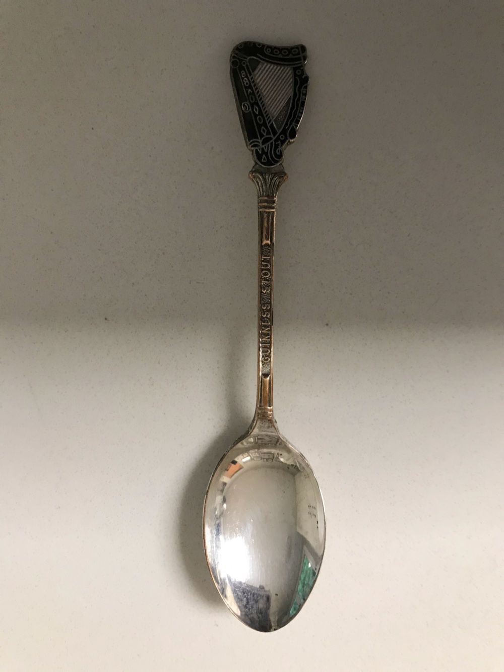 Vintage Decorative Harp-Top Guinness Collectible Spoon - Silver Tone